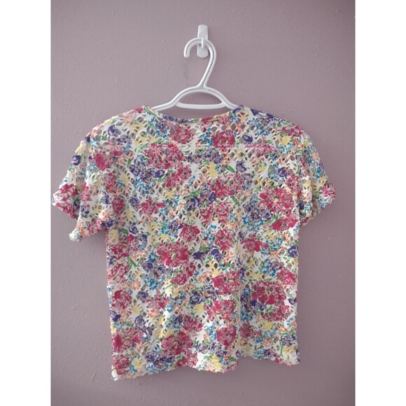 Vintage 80s/90s Textured Cutout Lace Floral Top Size Medium (10) - Picture 5 of 7